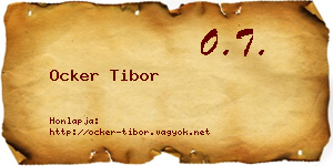 Ocker Tibor névjegykártya